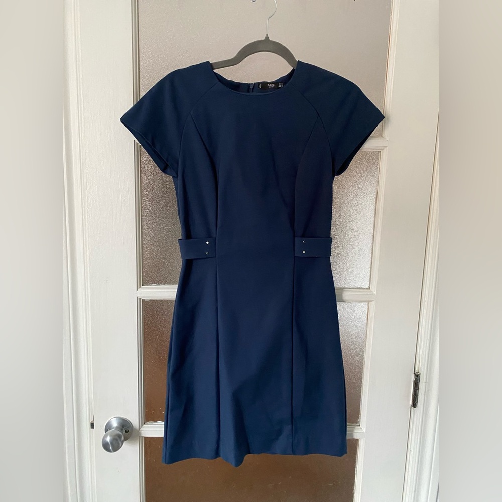 Mango Navy Blue Midi Dress
